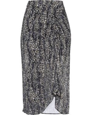 Dondup Floral-Print Viscose Crepe Midi Pencil Skirt - Grey