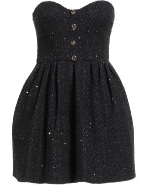 Elisabetta Franchi Mini Dress Cotton, Acrylic, Polyester, Synthetic Fibres, Metallic Fibre - Black