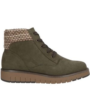 Marco Tozzi Military Ankle Boots Textile Fibers - Brown