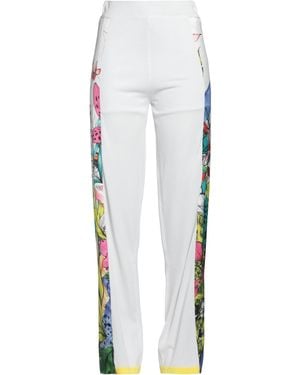 Z.O.E. ZONE OF EMBROIDERED Trousers Viscose, Polyamide, Polyester, Cotton, Elastane - White