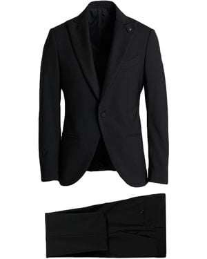 Lardini Suit Wool, Elastane - Black