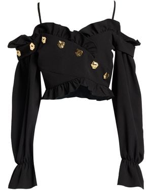 Violante Nessi Top Polyester, Elastane - Black
