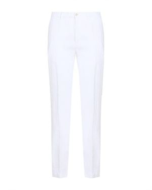 120% Lino Trousers Linen - White