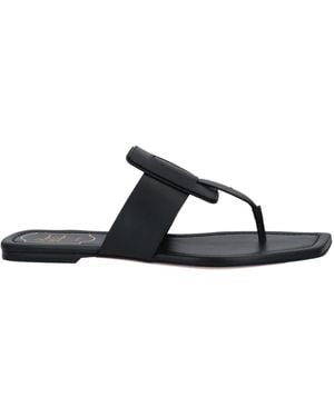 シューズ・サンダルその他 ROGER VIVIER Woman Flat sandals Black RVW45818820BSS B999 Slidy Viv' Mules in leather Black Woman RVW45818820BSS37B999