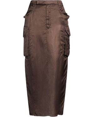 Rick Owens Dark Maxi Skirt Cupro - Brown
