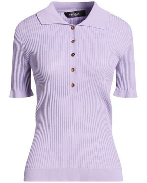Versace Lilac Sweater Silk, Elastane - Purple