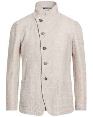 Emporio Armani Taupe Blazer Linen, Cotton - White