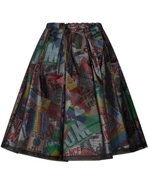 Comme des Garçons Charcoal Midi Skirt Nylon, Polyester - Gray