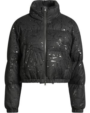 Brunello Cucinelli Charcoal Puffer Virgin Wool, Polyester - Black