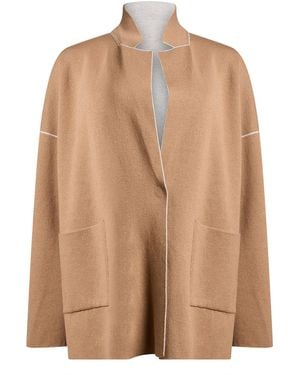 Le Tricot Perugia Jacket Virgin Wool, Silk, Cashmere, Polyamide, Elastane - Brown