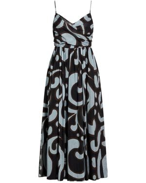 SANCTAMUERTE Midi Dress Rayon, Viscose, Silk - White