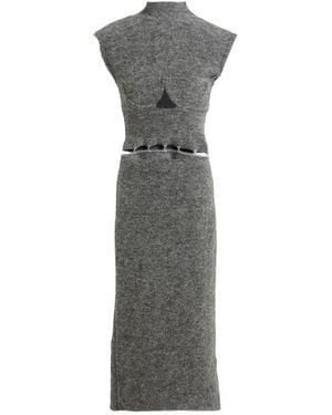 Sportmax Midi Dress Mohair Wool, Wool, Polyamide, Elastane - Gray