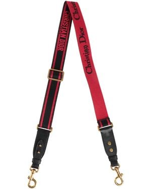 Dior Bag Strap Leather, Textile Fibers - Red