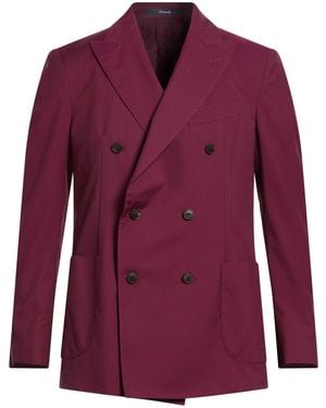 Drumohr Blazer Virgin Wool, Cotton, Silk - Purple