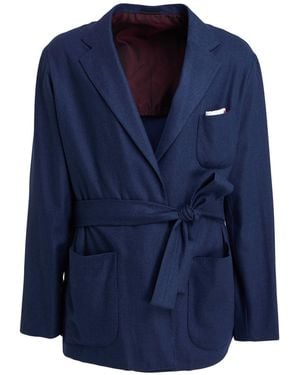 Kiton Blazer Cashmere, Polyamide, Elastane - Blue