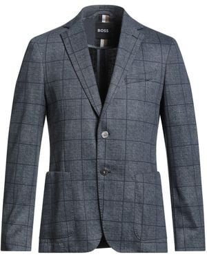 BOSS Blazer Polyester, Recycled Cotton, Recycled Polyester, Polyamide - Blue