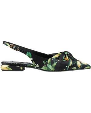 Roberto Cavalli Ballet Flats Leather, Textile Fibers - Green