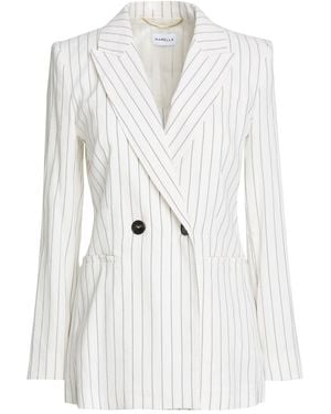 Marella Blazer Linen, Viscose, Cotton, Elastane - White