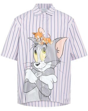 FAMILY FIRST Striped Short-Sleeve Cotton Shirt - White