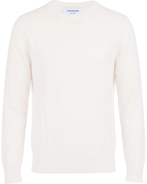 Thom Browne Sweater Virgin Wool, Linen, Cotton, Polyamide - White