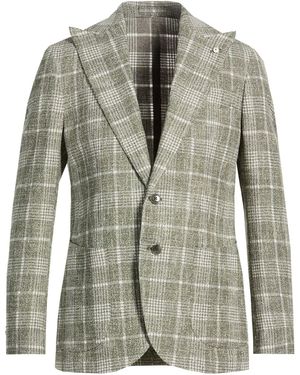 L.B.M. 1911 Military Blazer Cotton, Acrylic, Linen, Polyamide - Gray