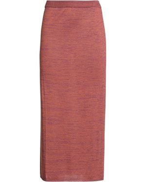 Des Petits Hauts Rust Midi Skirt Viscose, Metallic Fiber - Red