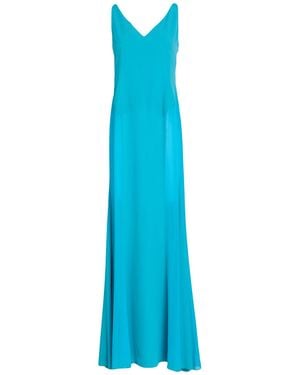 MVP WARDROBE Maxi Dress Acetate, Silk, Viscose - Blue