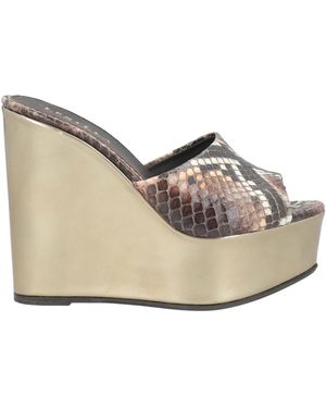 Le Silla Dark Sandals Leather - Natural