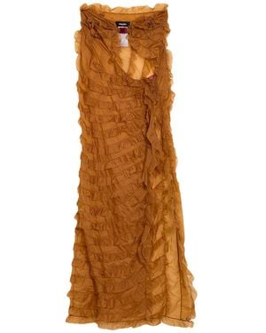 DSquared² Camel Maxi Dress Polyamide - Brown