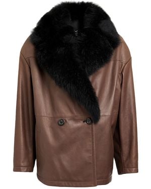 Blancha Coat Leather - Brown