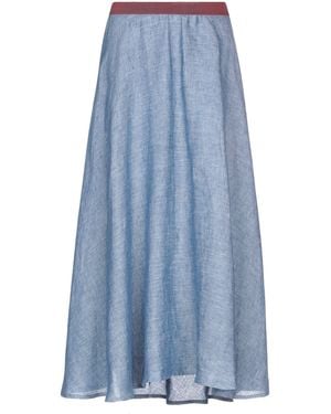 Niu Midi Skirt Linen - Blue