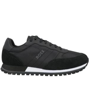 BOSS Trainers Leather, Textile Fibres - Black