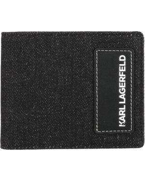 Karl Lagerfeld Wallet Leather, Cotton - Black