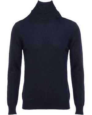 Trussardi Midnight Turtleneck Wool - Blue