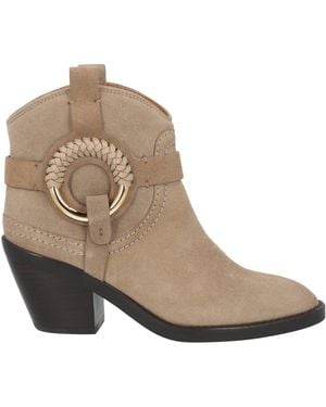 See By Chloé Taupe Ankle Boots Calfskin - Brown
