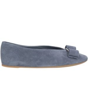 Ferragamo Ballet Flats Leather - Blue