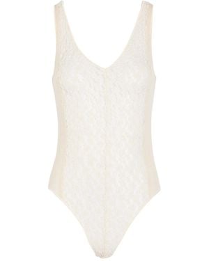 Baserange Bodysuit Polyamide, Organic Cotton, Elastane, Wool - White