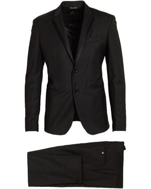 Brian Dales Charcoal Suit Wool, Polyester, Elastane - Black