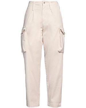 .., merci italia Ivory Trousers Cotton, Elastane - Natural