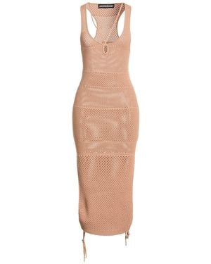ANDREADAMO Blush Midi Dress Viscose, Polyester, Polyamide, Elastane - White