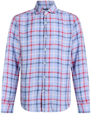 Savile Row Light Shirt Linen - Blue