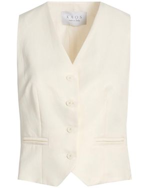 Kaos Cream Tailored Vest Viscose, Linen - White