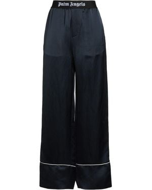 Palm Angels Pants Linen, Viscose, Polyamide, Polyester, Elastane - Blue