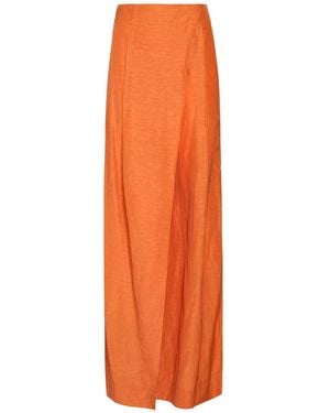 Alberta Ferretti Pants Cupro, Linen, Cotton - Orange