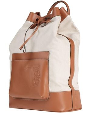 Tod's Cream Backpack Textile Fibres, Leather - Brown