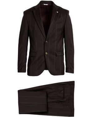 Manuel Ritz Chocolate Suit Virgin Wool - Black