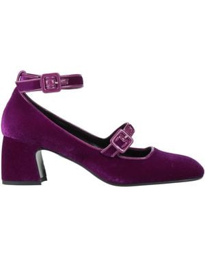 Chantal 1962 Pumps Leather, Textile Fibers - Purple