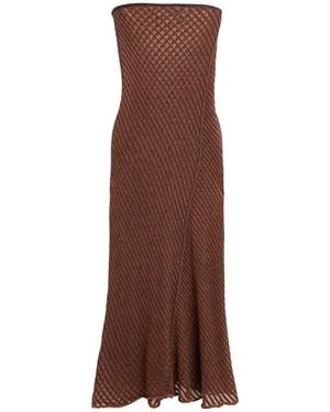Isa Boulder Midi Dress Cotton - Brown