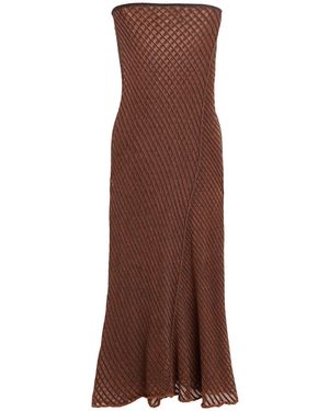 Isa Boulder Midi Dress Cotton - Brown