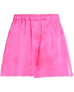 SOLOTRE Fuchsia Shorts & Bermuda Shorts Silk, Polyester - Pink